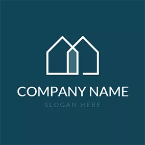 Shelter Logo White and Blue House logo design