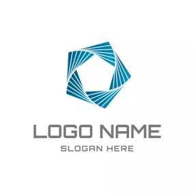 Abstract Logo White and Blue Polygon Icon logo design