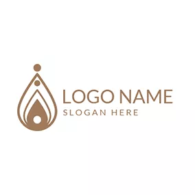 Beauty Salon Logo White and Brown Drop Shape logo design