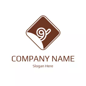 Pig Logo White and Brown Pig Tail logo design