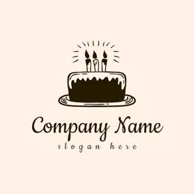 Bakery Logo White and Chocolate Birthday Cake logo design