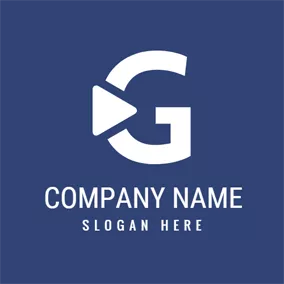 Letter Logo White and Dark Blue Letter G logo design