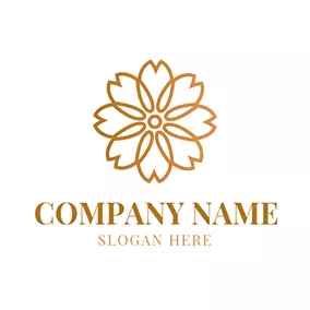 Dot Logo White and Golden Peony logo design