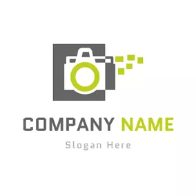 Art - White  & Green Camera logo design