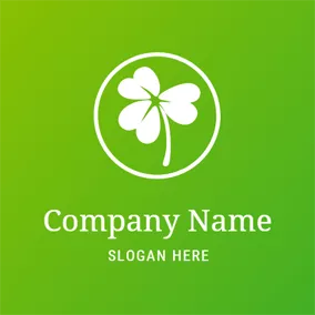 Lucky Logo White and Green Clover logo design