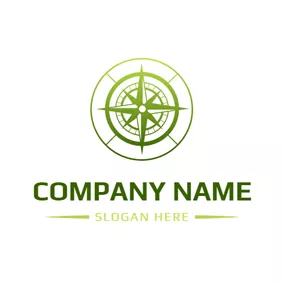 Adventure Logo White and Green Compass logo design