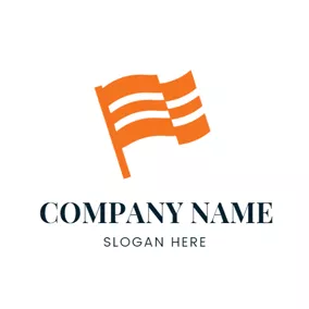 Flag Logo White and Orange Flag logo design