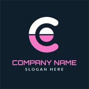 Letter Logo White and Pink Letter C logo design