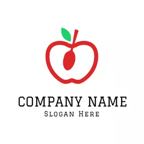 Apfel Logo White and Red Apple logo design