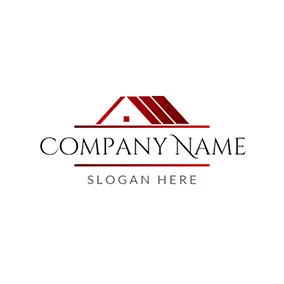 Shelter Logo White and Red Building logo design