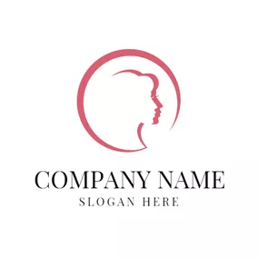 Hair Stylist Logo White and Red Hair Model logo design