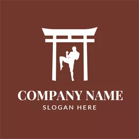 Karate Logo White and Red Karate logo design