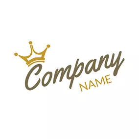 Prince Logo White and Yellow Crown logo design