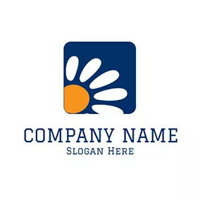 Daisy Logo White and Yellow Daisy Icon logo design
