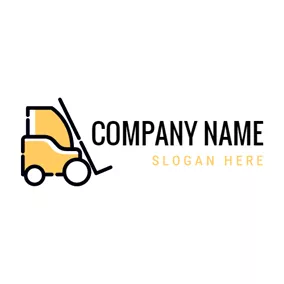 Storage Logo White and Yellow Forklift logo design