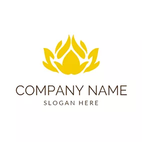 Beauty Salon Logo White and Yellow Lotus logo design