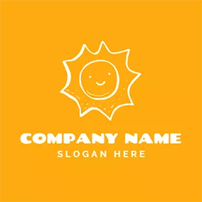 Dot Logo White and Yellow Sun logo design