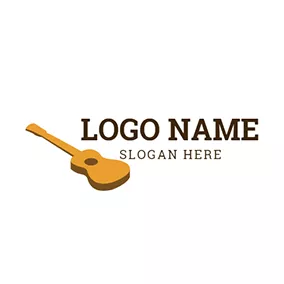 Music Logo White and Yellow Ukulele Icon logo design