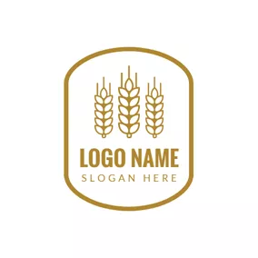 Bakery Logo White and Yellow Wheat logo design
