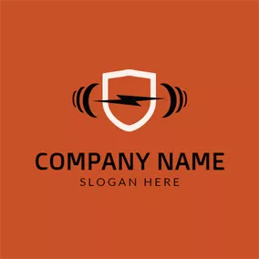 Weightlifting Logo White Badge and Black Weight Lift logo design