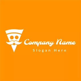 Pizza Logo White Beard and Abstract Pizza logo design