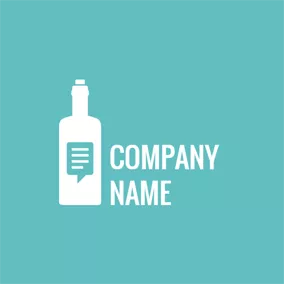 Bottle Logo White Bottle and Green Textbox logo design