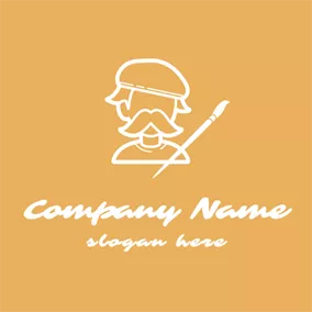 Art - White Brush  & Lovely Painter logo design