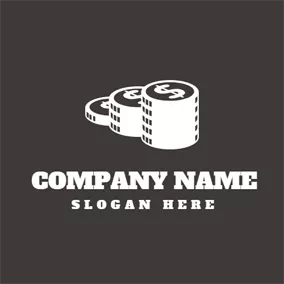 Finance & Insurance Logo White Building and Coin logo design