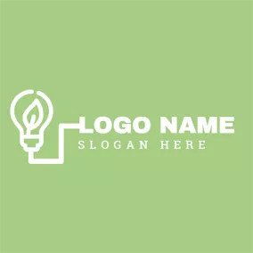 Environment & Green Logo White Bulb and Leaf logo design