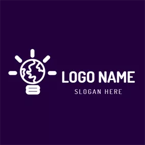 Environment & Green Logo White Bulb and Purple Earth logo design