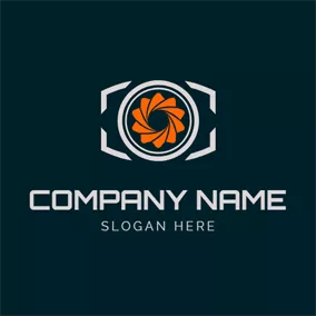 Aperture Logo White Camera Lens and Photography logo design