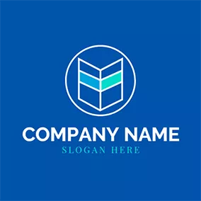 Symmetrical Logos White Circle and Abstract Book logo design