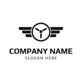 Propeller Logo White Circle and Black Trefoil logo design