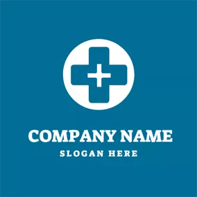 Red Cross Logo White Circle and Blue Cross logo design