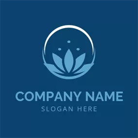 Dot Logo White Circle and Blue Lotus logo design