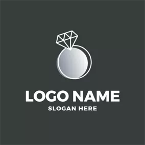 Holiday & Special Occasion Logo White Circle and Diamond Ring logo design