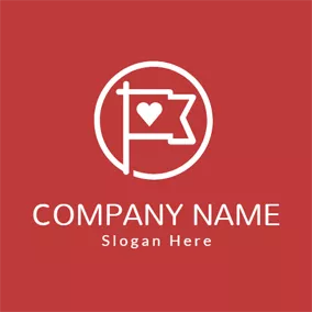 Abstract Logo White Circle and Flag Icon logo design