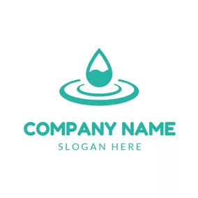 Ripple Logo White Circle and Green Water Drop logo design