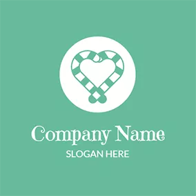 Süßigkeiten Logo White Circle and Heart Candy logo design