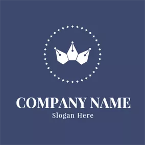 Pen Logo White Circle and Pen Point logo design