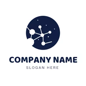 Science & Technology Logo White Constellation and Blue Space logo design