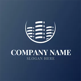 Construction Logo White Crescent and Architecture logo design