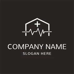 Construction Logo White Cross and ECG logo design