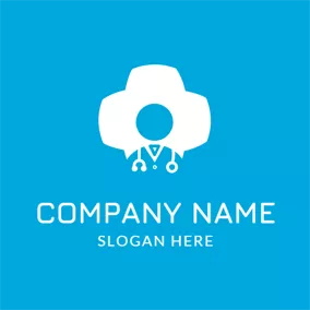 Doctor Logo White Cross and Blue Doctor logo design