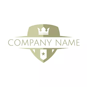 Protection Logo White Crown and Green Shield logo design