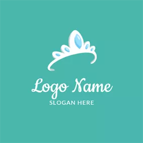 Sapphire Logo White Crown and Jewel logo design