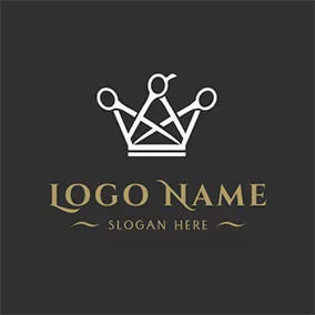 Fashion & Beauty Logo White Crown and Scissors logo design