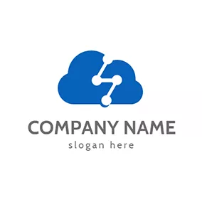 Dot Logo White Data and Blue Cloud logo design