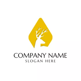 鹿Logo White Deer Head Icon logo design