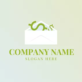 Dollar Logo White Envelope and Dollar Sign logo design